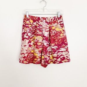 Tibi Silk pink Watercolor colorful shorts skort 6